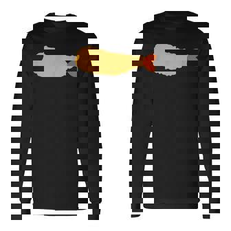 【エビフライ】えびふらい 海老 えび 蝦 エビ おもしろ 面白い シンプル イラスト おしゃれ 可愛い ネタ ウケ狙い 長袖Tシャツ - Kawaiitshirt