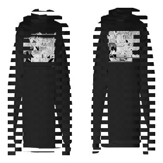 【白上フブキ】『ヤマト神想怪異譚』漫画コマtシャツ（本人セレクト 日本語）黒 長袖Tシャツ - Kawaiitshirt