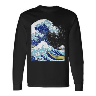 【神奈川沖浪裏】葛飾北斎 和柄 日本のお土産 贈り物 ギフト 長袖Tシャツ - Kawaiitshirt