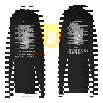 ありがとうトランプアメリカ ビットコインプレジデント就任式ジョーク 長袖Tシャツ - Kawaiitshirt