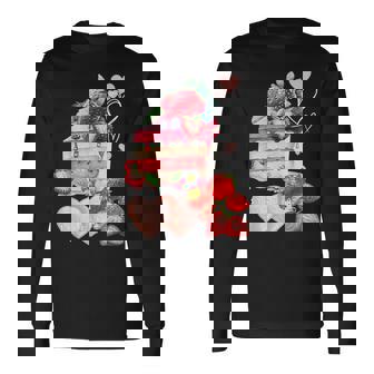 いちご ショートケーキ スイーツ デザート かわいい 春 お菓子、おしゃれ、パティシエ、ハート、カジュアル 長袖Tシャツ - Kawaiitshirt