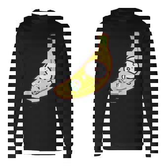 うさまるバナナまる ダークカラー 長袖Tシャツ - Kawaiitshirt