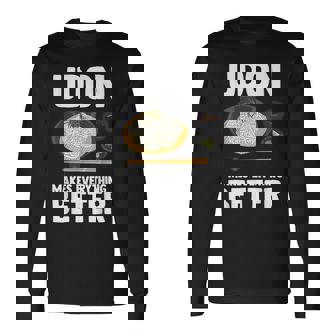 うどん 麺 和食 おもしろ 長袖Tシャツ - Kawaiitshirt