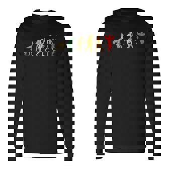 おかしいボディビル進化プレゼントヴィンテージボディビルダー 長袖Tシャツ - Kawaiitshirt