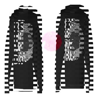 おかしな It's In My Dna 日本国旗 指紋 長袖Tシャツ - Kawaiitshirt