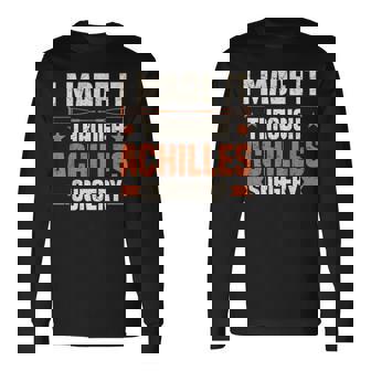 おかしな手術 サバイバー デザイン リカバリー アキレス手術 長袖Tシャツ - Kawaiitshirt