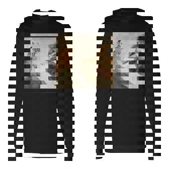 おかしな猫 神 創造 アダム ミーム イエス 長袖Tシャツ - Kawaiitshirt