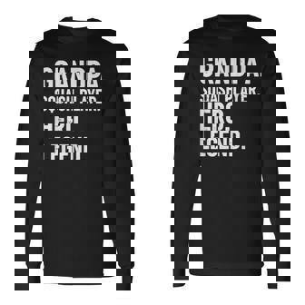 おじいちゃんスカッシュプレイヤーヒーローレジェンド-おじいちゃんスカッシュ 長袖Tシャツ - Kawaiitshirt