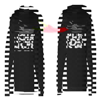 おもしろい 熱なし 食べない 辛い食べ物 クール 唐辛子 辛子 贈り物 長袖Tシャツ - Kawaiitshirt