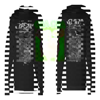 おもしろいいいあ オイア スピニングキャット ミーム おおいいあい 猫 長袖Tシャツ - Kawaiitshirt