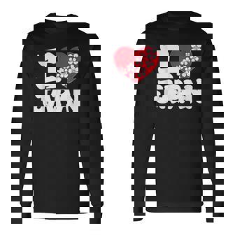 おもしろい日本の国旗 愛 日本のフランスの旗 I Love Japan Meme 長袖Tシャツ - Kawaiitshirt