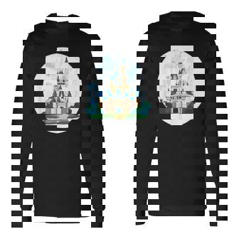 お城ファンのための花火のある素晴らしい魔法の王国 長袖Tシャツ - Kawaiitshirt