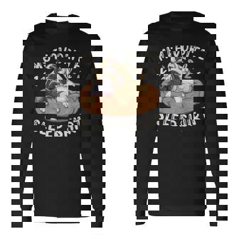 お気に入りのスリープ シャツ、パグ犬と子犬 長袖Tシャツ - Kawaiitshirt