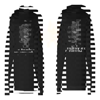 お腹が痛い面白いオイイア・オイア・キャット・ミーム 長袖Tシャツ - Kawaiitshirt