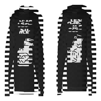 お願い スマイル アート オブ 写真 カメラマン カメラマン 長袖Tシャツ - Kawaiitshirt