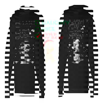 かわいい ダンディ ディンモント テリア 犬 クリスマス いたずら 素敵 試した 長袖Tシャツ - Kawaiitshirt