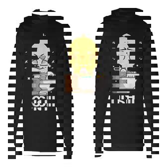 かわいい かわいい チキン 食べる ラーメン 麺 かわいい 美学 長袖Tシャツ - Kawaiitshirt