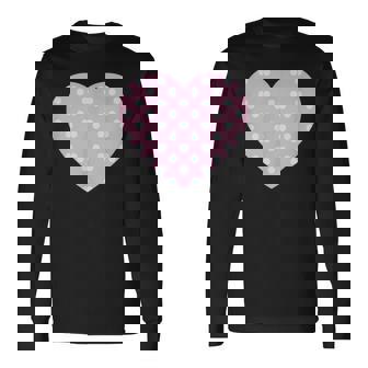 かわいい ライトブルー ピンク 水玉模様 ミニマリスト グラフィック 長袖Tシャツ - Kawaiitshirt