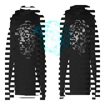 かわいいイルカ マンタレイ トライバル ハワイアン 海 海 恋人 長袖Tシャツ - Kawaiitshirt