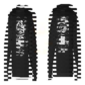 かわいいオオカミのパンダコスチューム ガールズ キッズ オオカミ愛好家 長袖tシャツ 長袖Tシャツ - Kawaiitshirt