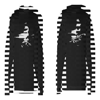 かわいいオカメインコのシルエットハート 鳥好きの方に 長袖Tシャツ - Kawaiitshirt