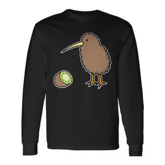 かわいいキウイの鳥と果物 ニュージーランド 長袖Tシャツ - Kawaiitshirt