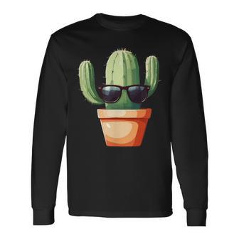 かわいいサボテン 鉢植え サボテン 長袖Tシャツ - Kawaiitshirt