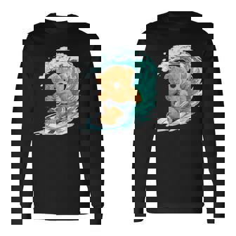 かわいいサーファーのテディベア。 長袖Tシャツ - Kawaiitshirt