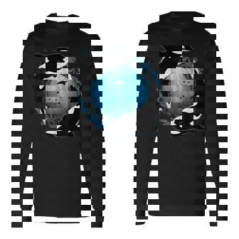 かわいいシャチキラークジラ 長袖Tシャツ - Kawaiitshirt