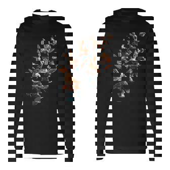 かわいいスノーボードウサギの漫画アート 長袖Tシャツ - Kawaiitshirt