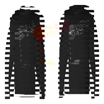 かわいいタンポポ 音符付き 花 男女兼用 音楽 長袖Tシャツ - Kawaiitshirt