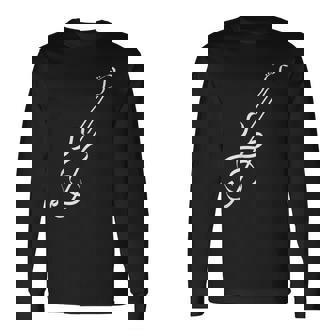 かわいいノートギターの形 長袖Tシャツ - Kawaiitshirt