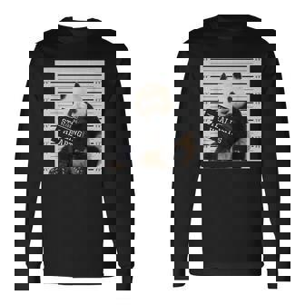 かわいいパンダの顔写真 犯罪者パンダ 長袖Tシャツ - Kawaiitshirt