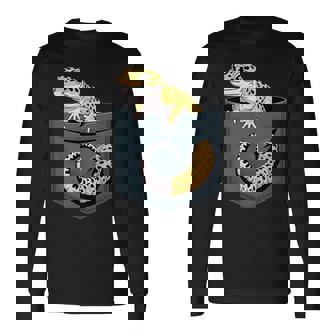 かわいいヒョウゲッコ トカゲ爬虫類 ヒョウ ヤモリのお父さん用 長袖Tシャツ - Kawaiitshirt