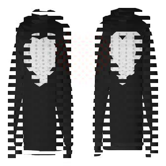 かわいいピーチピンクの水玉模様ミニマリストグラフィック。 長袖Tシャツ - Kawaiitshirt