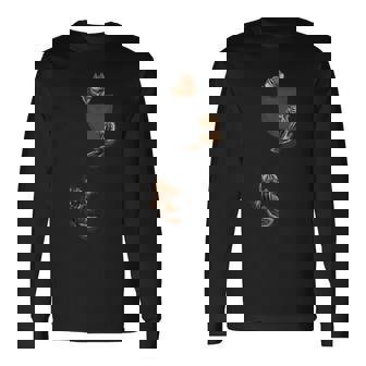 かわいいリス遊び、ポケットに登る、シマリス 長袖Tシャツ - Kawaiitshirt