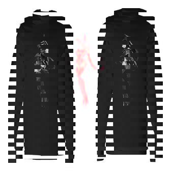 かわいい和風和風赤と黒 長袖Tシャツ - Kawaiitshirt