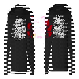 かわいい日本のキツネ九尾キツネボバティーアニメ 長袖Tシャツ - Kawaiitshirt