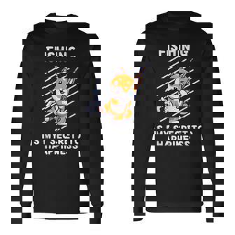 かわいい柴犬 釣りは幸せの秘密 柴犬 長袖Tシャツ - Kawaiitshirt