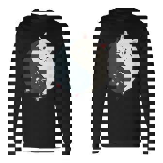 かわいい猫と一緒に陰陽師のサイン I Karma Yoga Cat 長袖Tシャツ - Kawaiitshirt