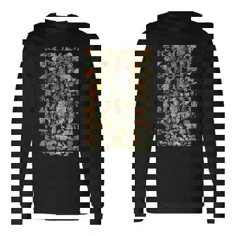 かわいい花 ビンテージ ボタニカル 花のイラスト 長袖Tシャツ - Kawaiitshirt