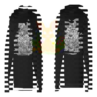 かわいい花カンガルー。 長袖Tシャツ - Kawaiitshirt