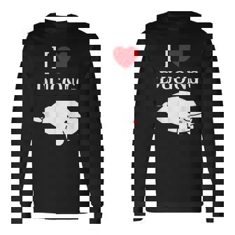 かわいい面白いシンプルなジュゴンの魚を引用します。 I Love Dugong 長袖Tシャツ - Kawaiitshirt