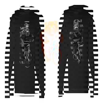 くま 熊 ベア 自転車 長袖Tシャツ - Kawaiitshirt