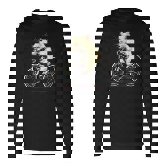 げっ歯類と白いネズミ愛好家のためのクールなサイクリングラット 長袖Tシャツ - Kawaiitshirt