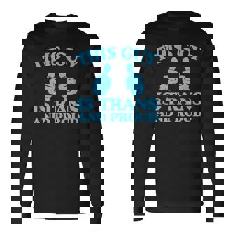 この男はトランスジェンダーで誇り高きトランスジェンダープライド二本指 長袖Tシャツ - Kawaiitshirt