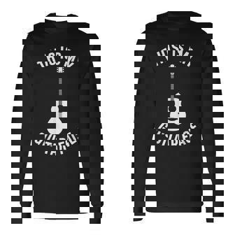 これは私のギターフェイスです ミュージシャン ギタリスト アコースティックギター 長袖Tシャツ - Kawaiitshirt