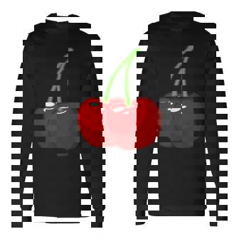 さくらんぼ2本 長袖Tシャツ - Kawaiitshirt