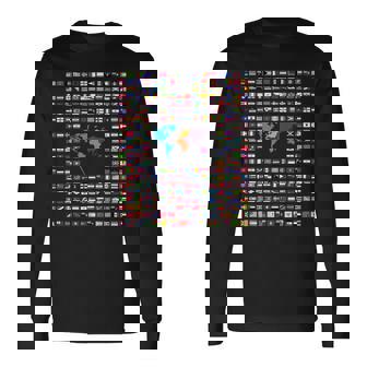 すべての国 世界の国旗 287 国旗 国際 長袖Tシャツ - Kawaiitshirt