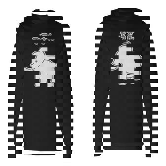 ぞうさん シンプルデザイン【どうぶつフレンズ】象 動物園の生き物 かわいい キャラクター イラスト 長袖Tシャツ - Kawaiitshirt